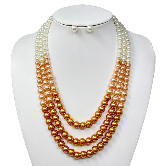 MIX COLOR PEARL NECKLACE SET ( 10833 GOR )