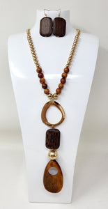 GOLD BROWN NECKLACE SET ( 10836 GBR )