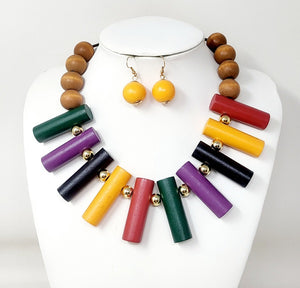 DARK MULTICOLOR NECKLACE SET ( 10847 DMT )