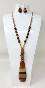 GOLD BROWN NECKLACE SET ( 10901 GBR )