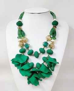 MATTE FLOWER NECKLACE SET ( 10910 DGR )