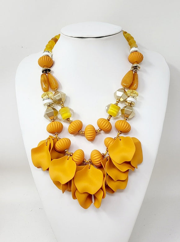 MATTE FLOWER NECKLACE SET ( 10910 DYE )