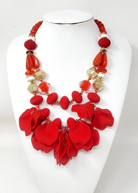 MATTE FLOWER NECKLACE SET ( 10910 GRD )