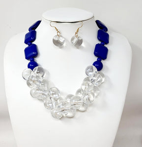 CHUNKY BALL PEBBLE BIB NECKLACE ( 10916 GRB )