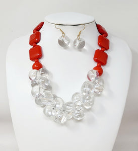 CHUNKY BALL PEBBLE BIB NECKLACE ( 10916 GRD )