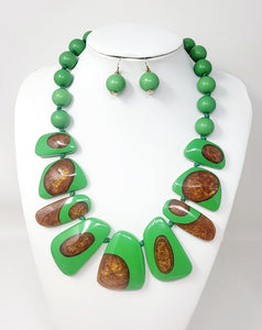 ACRYLIC NECKLACE SET ( 10919 GR )