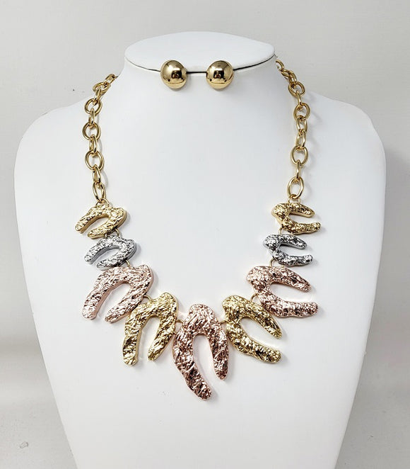 GOLD MULTICOLOR NECKLACE SET ( 10952 GMT )