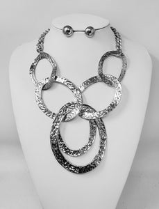 METAL RING NECKLACE SET ( 10955 R )