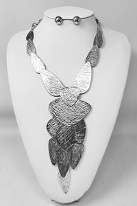 LONG SILVER NECKLACE SET ( 10958 R )