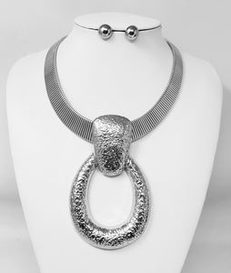SILVER NECKLACE SET ( 10960 R )
