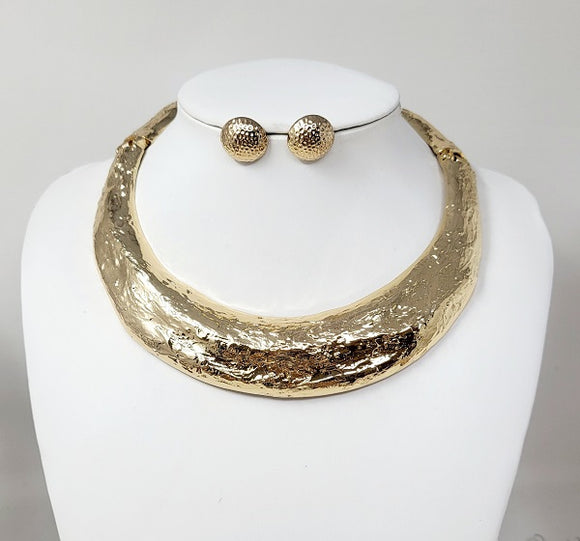 GOLD CHOKER NECKLACE SET ( 11020 G )