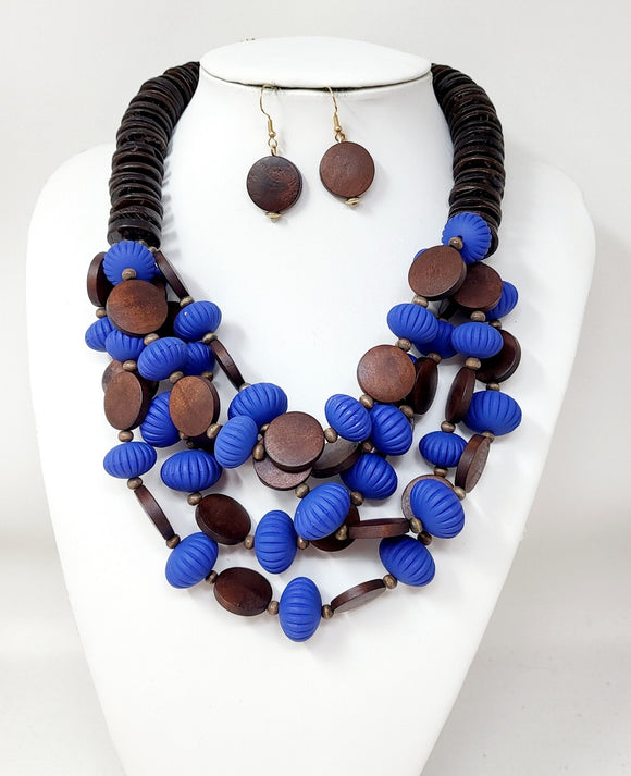 ROYAL BLUE NECKLACE SET ( 11070 GRB )