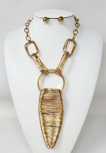 LARGE GOLD NECKLACE SET ( 11128 G )