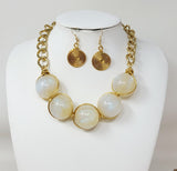 GOLD NECKLACE BALL CREAM ( 11203 GIV )