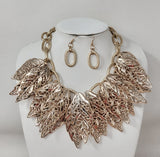 GOLD BIG STYLE LEAF NECKLACE ( 11231 G )