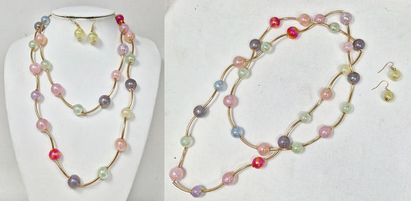 GOLD MULTICOLOR NECKLACE SET ( 11375 GMT )