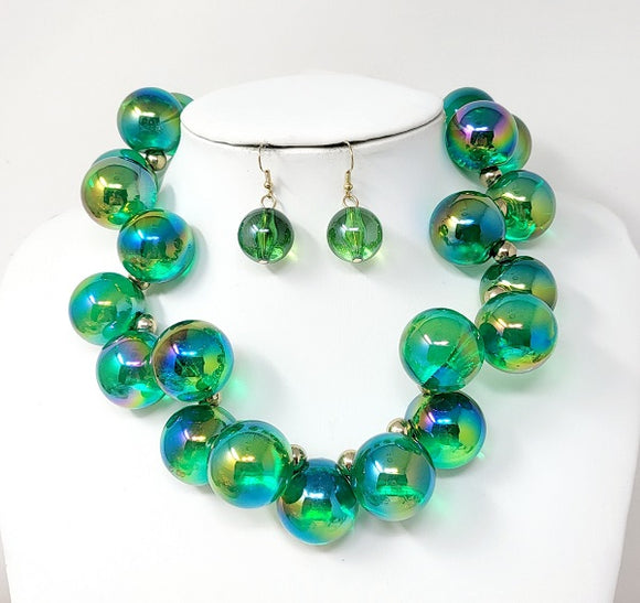 BALL NECKLACE SET ( 20060 GGR )