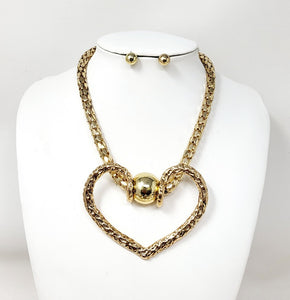 GOLD NECKLACE SET HEART ( 30020 G )