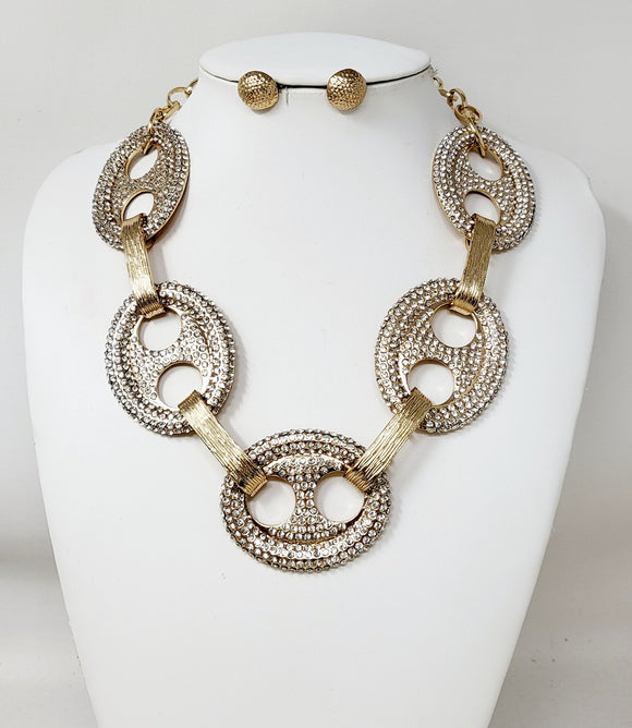 Gold Necklace Set ( 30147 G )