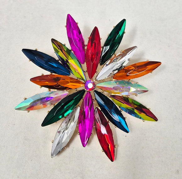 GOLD MULTICOLOR BROOCH ( 10021 GMT )