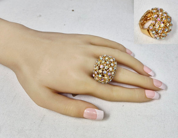 GOLD AB STONE STRETCH RING ( 10055 GAB )