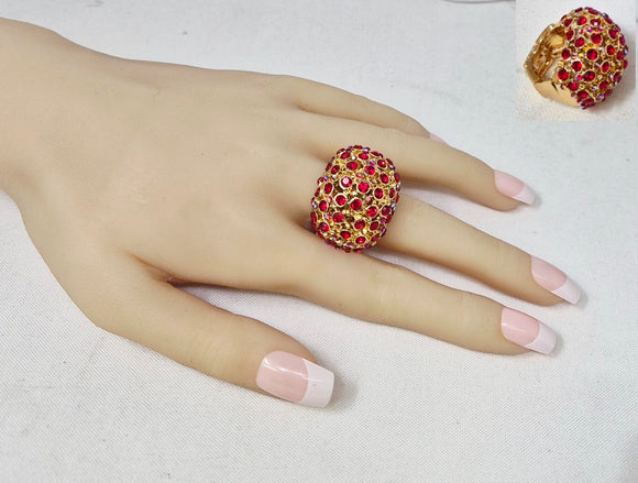 GOLD RED STONE STRETCH RING ( 10055 GRD )