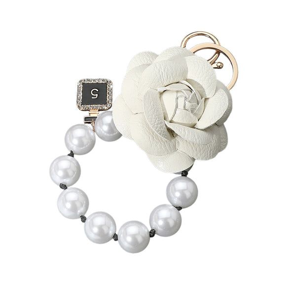 WHITE FLOWER KEYCHAIN ( 1705 GDWHT )