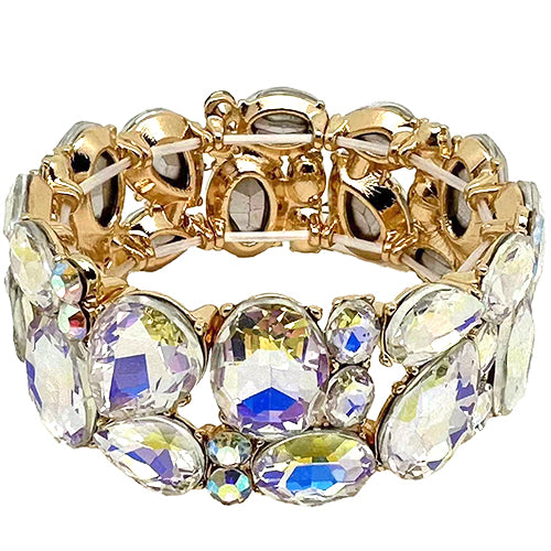 GOLD STRETCH BRACELET AB STONES ( 2049 GDAB )