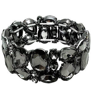 HEMATITE STRETCH BRACELET BLACK STONES ( 2049 HTGR )