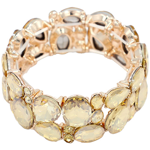 ROSE GOLD STRETCH BRACELET TOPAZ STONES ( 2049 RGLCT )