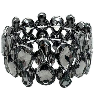 HEMATITE STRETCH BRACELET BLACK STONES ( 2050 HTGR )