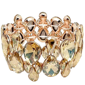 ROSE GOLD STRETCH BRACELET TOPAZ STONES ( 2050 RGLCT )