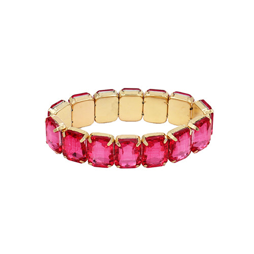 GOLD FUCHSIA STRETCH BRACELET ( 2069 GDFSH )