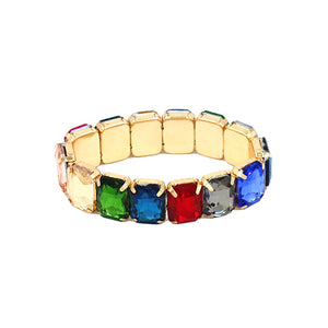 GOLD MULTI COLOR STRETCH BRACELET ( 2069 GDMLT )