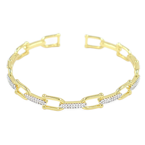 GOLD BRACELET CLEAR STONES ( 2159 GD )