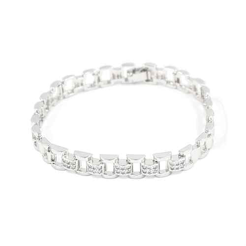 SILVER BRACELET CLEAR STONES ( 2243 RD )