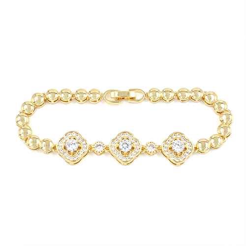 GOLD BRACELET CLEAR STONES ( 2247 GD )