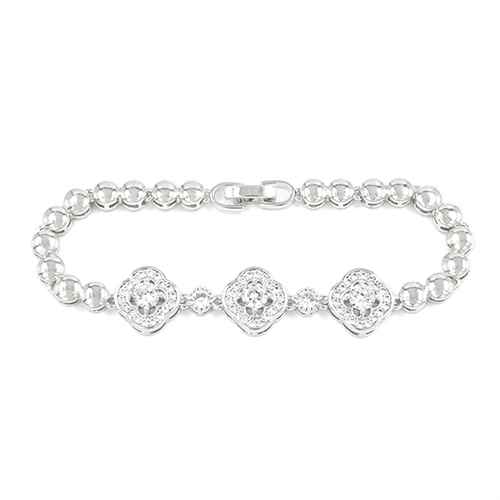SILVER BRACELET CLEAR STONES ( 2247 RD )