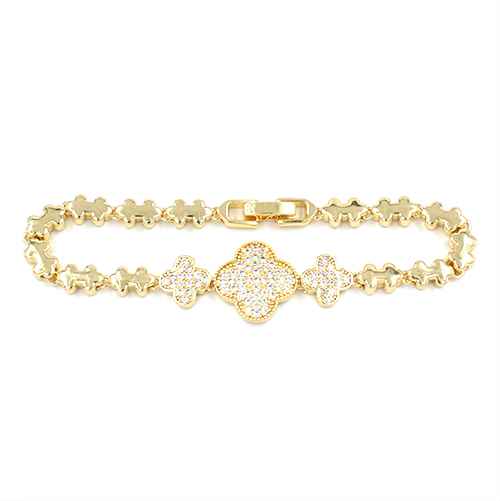GOLD BRACELET CLEAR STONES ( 2249 GD )