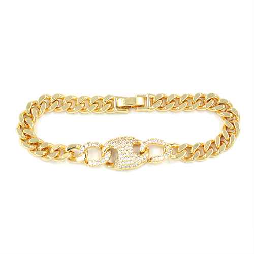 GOLD BRACELET CLEAR STONES ( 2251 GD )