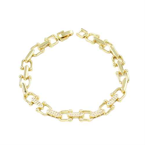 GOLD BRACELET CLEAR STONES ( 2252 GD )
