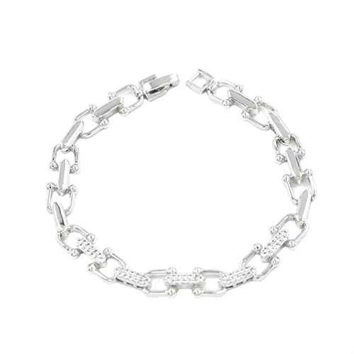 SILVER BRACELET CLEAR STONES ( 2252 RD ) (Copy)