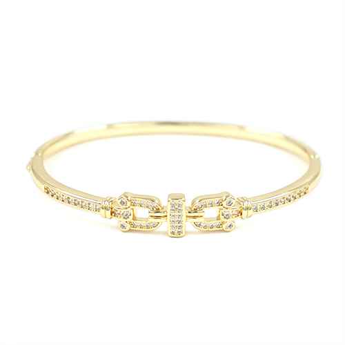 GOLD BRACELET CLEAR STONES ( 2264 GD )