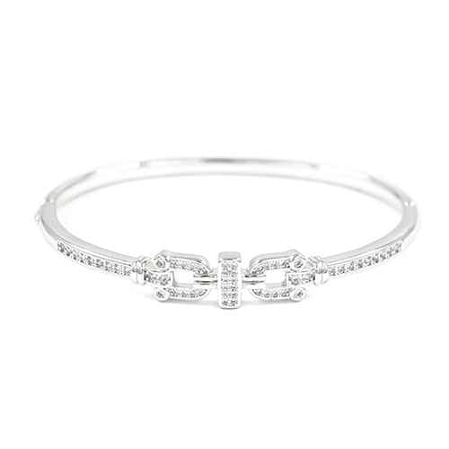 SILVER BRACELET CLEAR STONES ( 2264 RD )