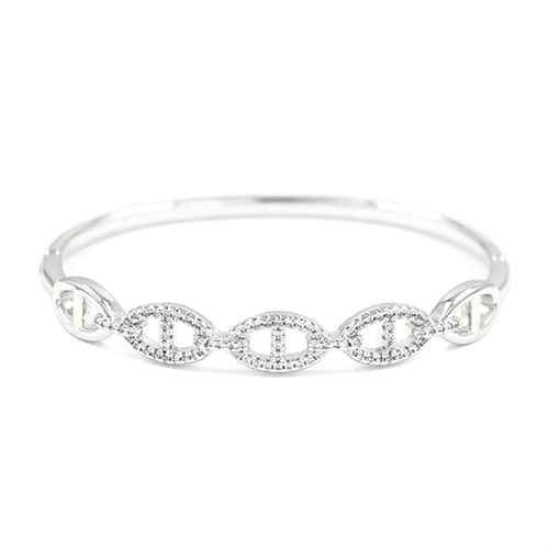 SILVER BRACELET CLEAR STONES ( 2265 RD )