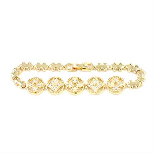 GOLD BRACELET CLEAR STONES ( 2267 GD )