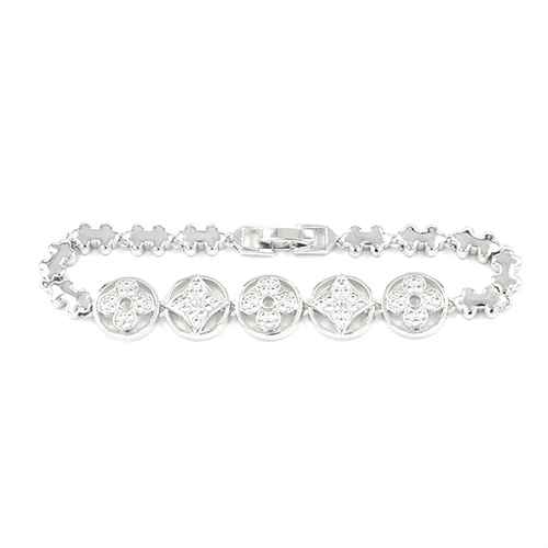 SILVER BRACELET CLEAR STONES ( 2267 RD )