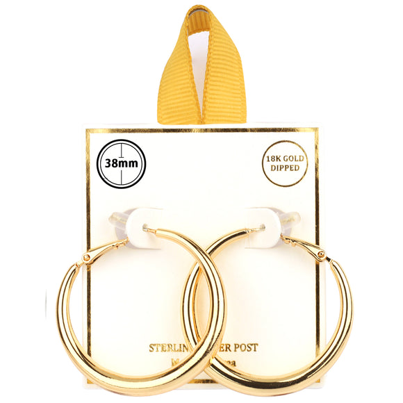 18K GOLD DIPPED HOOP EARRINGS ( 0259 GD )