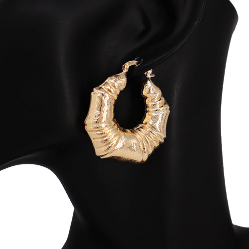 GOLD METAL EARRINGS ( 2440 GD )