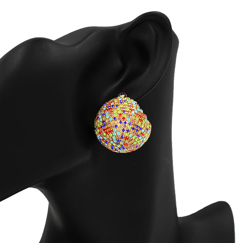 GOLD PINCATCH MULTI COLOR BALL EARRINGS ( 2500 GDMLT )